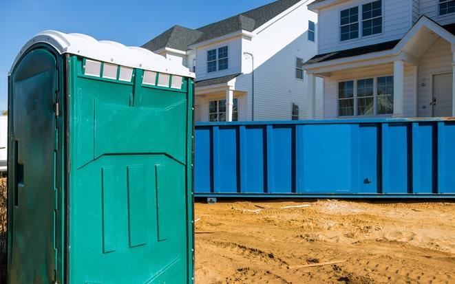 dumpster and portable toilet at a construction site in Walnut Creek CA